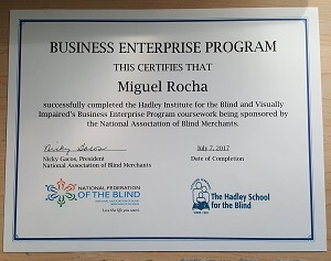 Business Enterprise Program Certificate.