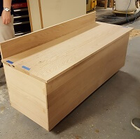 Michael's toy box is almost done just needs the arm rests.
