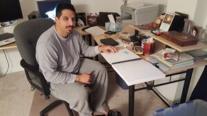 Miguel doing homework