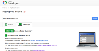 Google rates ThatsCoolCool in the desktop catagory.
